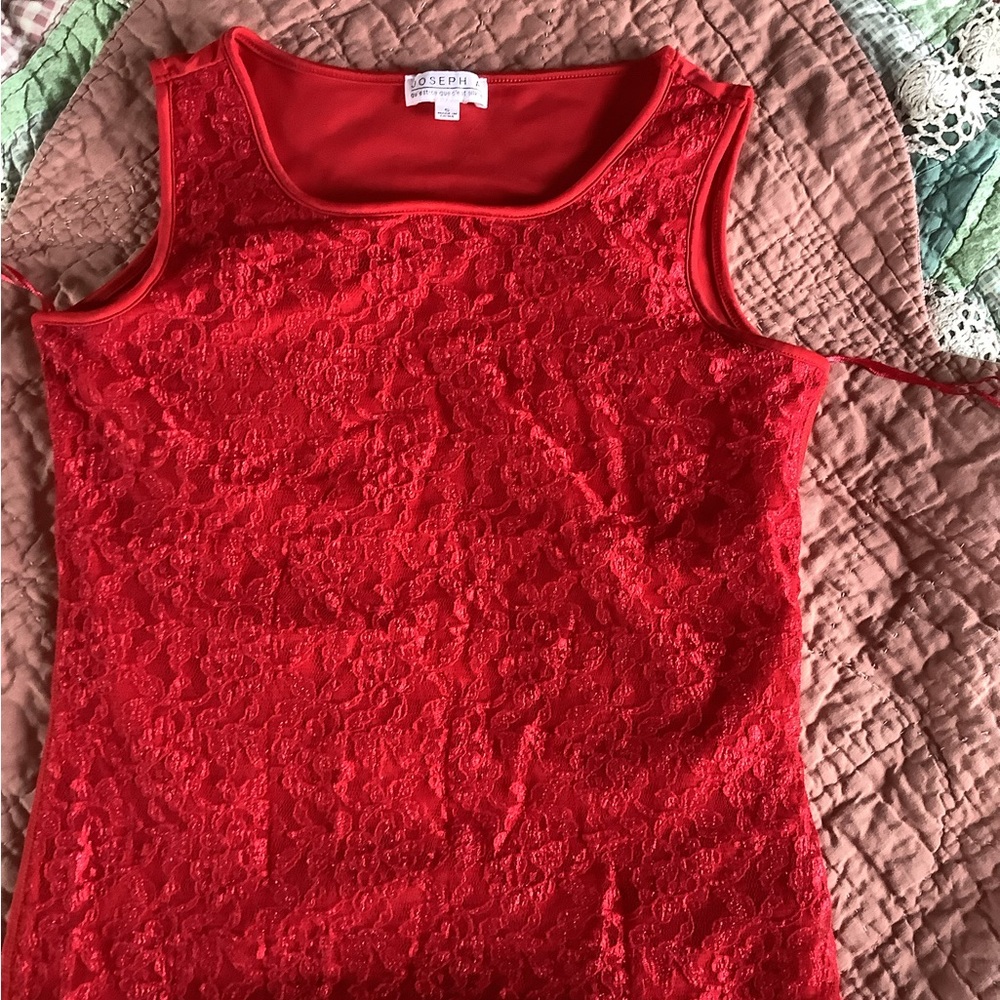 Joseph A Red Lace Sleeveless Camisole